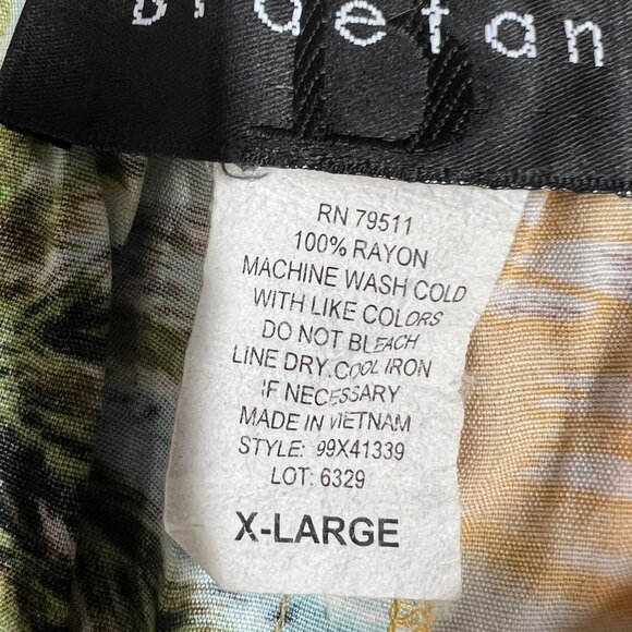 Braeton Womens XL Wide Leg Beach Capri Pants Hawaiian Drawstring Palm Trees Surf - Picture 5 of 15